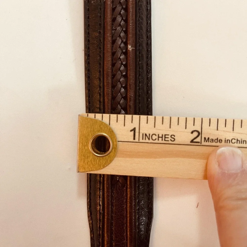 READ Brighton Belt Mens 40 Brown Braided Leather Western Buckle‎ Tip Onyx 12200
